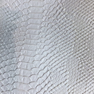 White Faux Viper Sopythana Snake Skin Vinyl Fabric