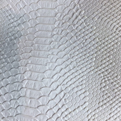 White Faux Viper Sopythana Snake Skin Vinyl Fabric / 40 Yards Roll