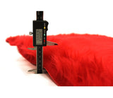 Fire Red Faux Fake Fur Long Pile Shaggy Fabric