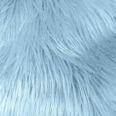 Baby Blue Faux Fake Fur Long Pile Shaggy Fabric