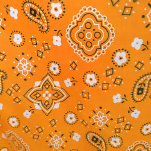 Orange Paisley Bandana Poly Cotton Fabric