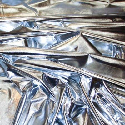 Silver Spandex Lame Foil Stretch Metallic Fabric