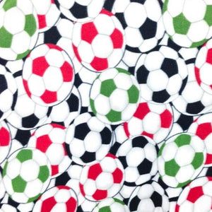 Soccer Multi Color Anti Pill Print Fleece Fabric