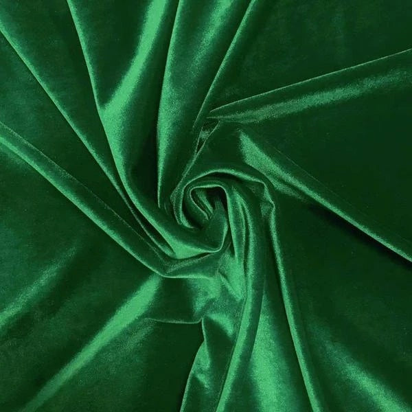 Kelly Green Velvet Stretch Fabric | iFabric