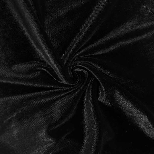 Black Stretch Velvet Fabric / 60 Yards Roll