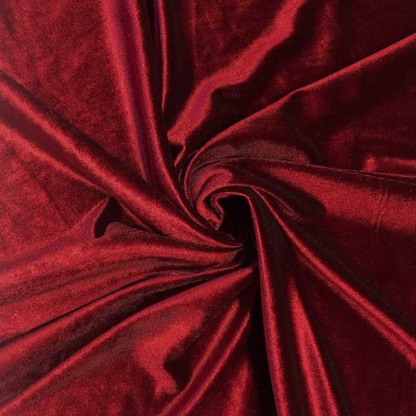 Burgundy Stretch Velvet Fabric / 60 Yards Roll