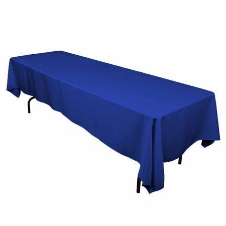 Royal Blue 100% Polyester Rectangular Tablecloth 90" x 132"