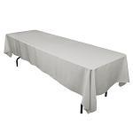 Silver 100% Polyester Rectangular Tablecloth 60