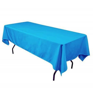 Turquoise 100% Polyester Rectangular Tablecloth 60" x 126"