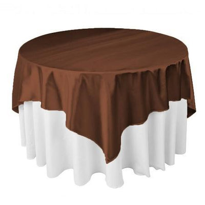 Chocolate Brown Square Polyester Overlay Tablecloth 72