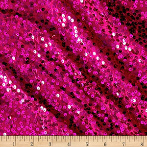 Fuchsia Rain Drop Sequin Taffeta Fabric