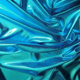Turquoise Spandex Lame Foil Stretch Metallic Fabric / 50 Yards Roll