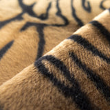 Brown Velboa Faux Fur Tiger Animal Short Pile Fabric