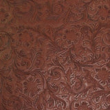 Copper Western Floral Pu Leather Vinyl Fabric / 50 Yards Roll