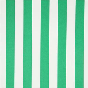 1" One Inch Green and White Stripes Poly Cotton Fabric