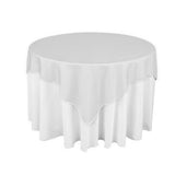 White Square Polyester Overlay Tablecloth 72" x 72"