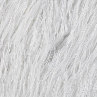 White Faux Fake Mongolian Animal Fur Fabric Long Pile