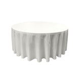 White 100% Polyester Round Tablecloth 120"