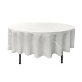 90" White Polyester Round Tablecloth