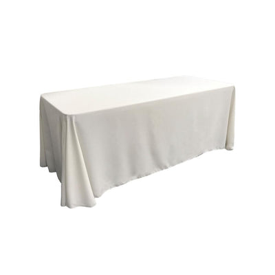 White 100% Polyester Rectangular Tablecloth 90