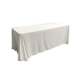 White 100% Polyester Rectangular Tablecloth 90" x 132"