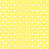 1/4" inches White on Yellow Dots Poly Cotton Fabric
