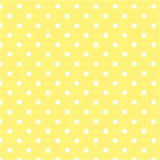 1/4" inches White on Yellow Dots Poly Cotton Fabric