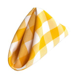 (12 / Pack) White Dark Yellow 18" Checkered Polyester Napkin