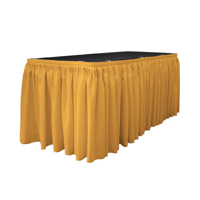 14 Ft. x 29 in. Gold Accordion Pleat Polyester Table Skirt