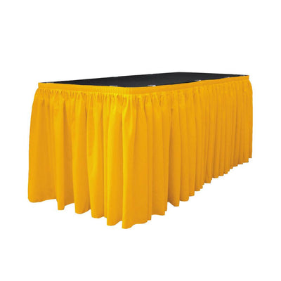 14 Ft. x 29 in. Dark Yellow Accordion Pleat Polyester Table Skirt