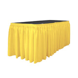 14 Ft. x 29 in. Light Yellow Accordion Pleat Polyester Table Skirt