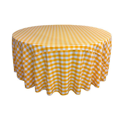 Dark Yellow Polyester Checkered Round 120