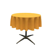 51" Gold Polyester Round Tablecloth