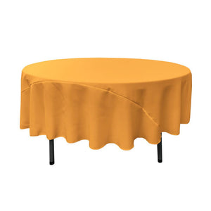 90" Gold Polyester Round Tablecloth