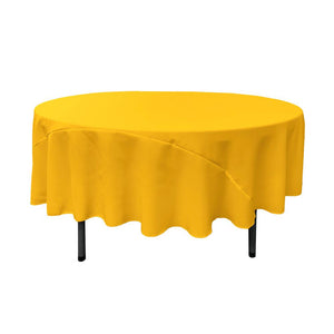90" Dark Yellow Polyester Round Tablecloth